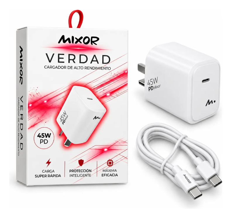 Cargador Mixor 45W VERDAD | TIPO C-C
