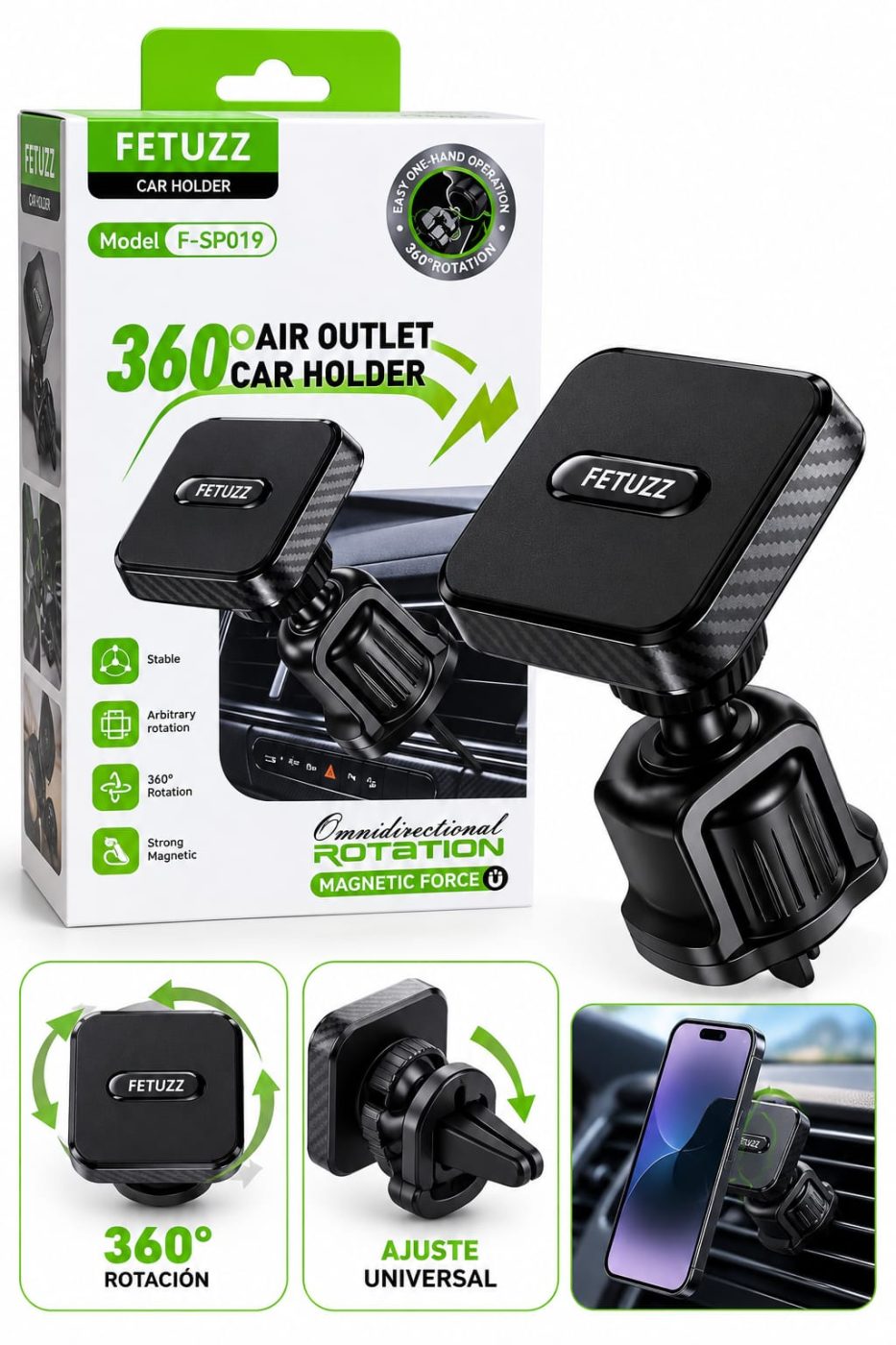 SOPORTE MAGNETICO PARA AUTO FETUZZ